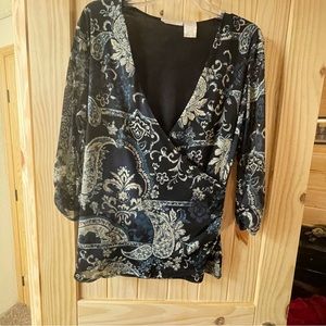 Women’s Worthington blouse size XL. Navy Blue